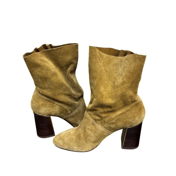 Tory Burch Suede Brown Block Heel Booties Size 7.5 - Picture 7 of 14